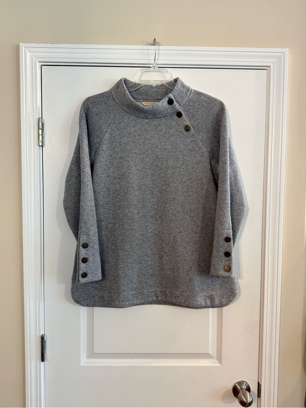 Soft Surroundings Brooke Mock Neck Raglan Sleeve Tunic Top Sz Large NW/OT
